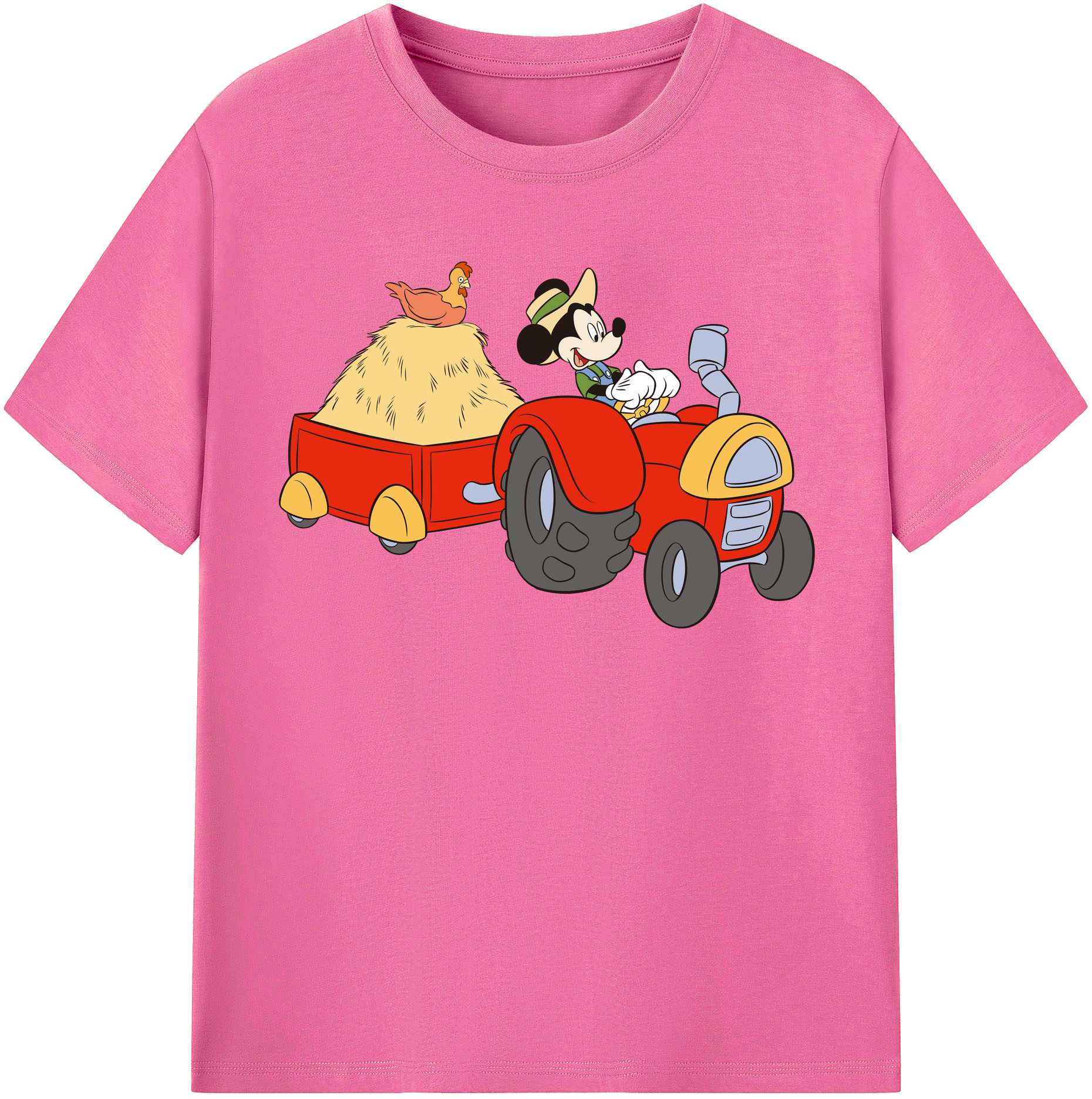（画像用） ミッキーマウス Mickey Mouse レディースカジュアルプリントTシャツ（綿100％）